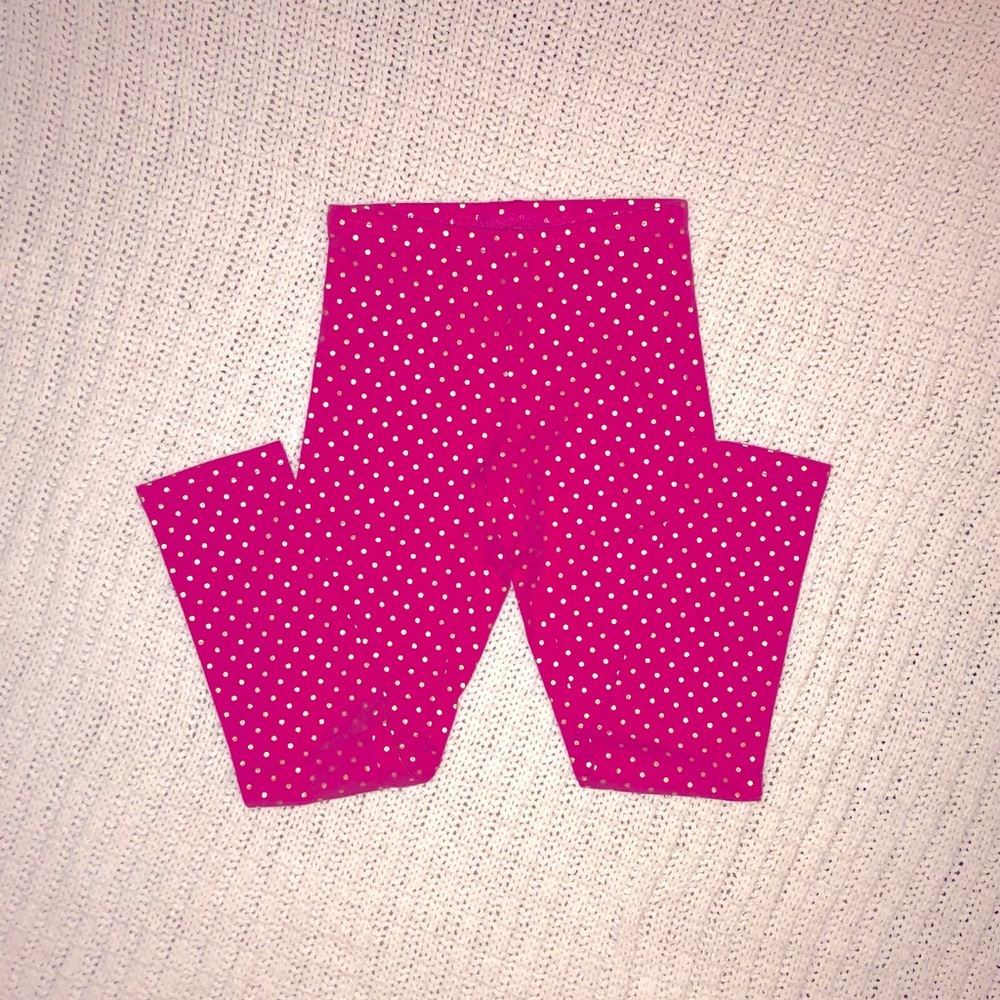 Old Navy Pink polka dot leggings. Girls M